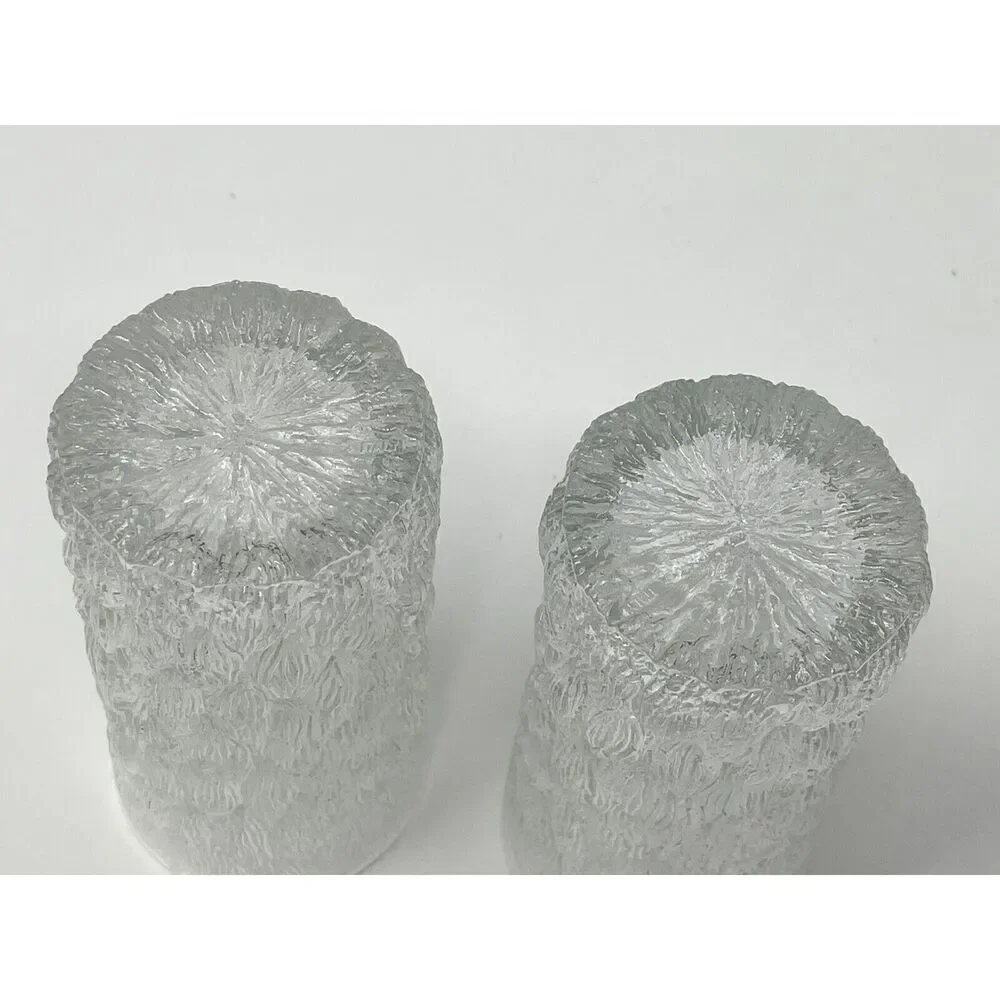 Vintage Goebel CHARLOTTENHUTTE Ice Tree Bark Highball Glasses 5.5” 10oz Set Of 2